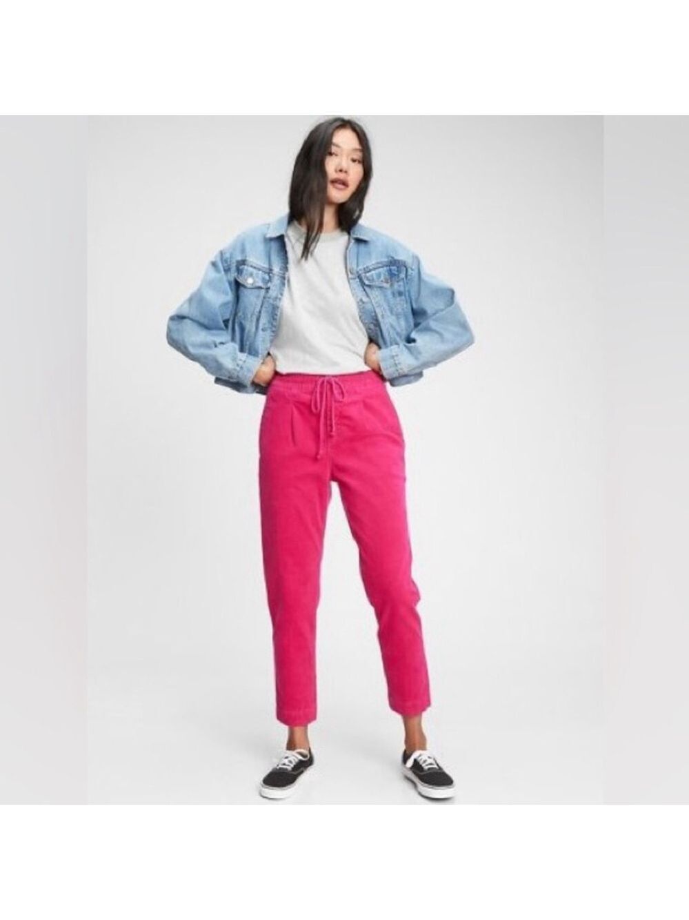 * Gap High Rise Corduroy Joggers in Hot Pink (Bright Beet Purple) Size 8P